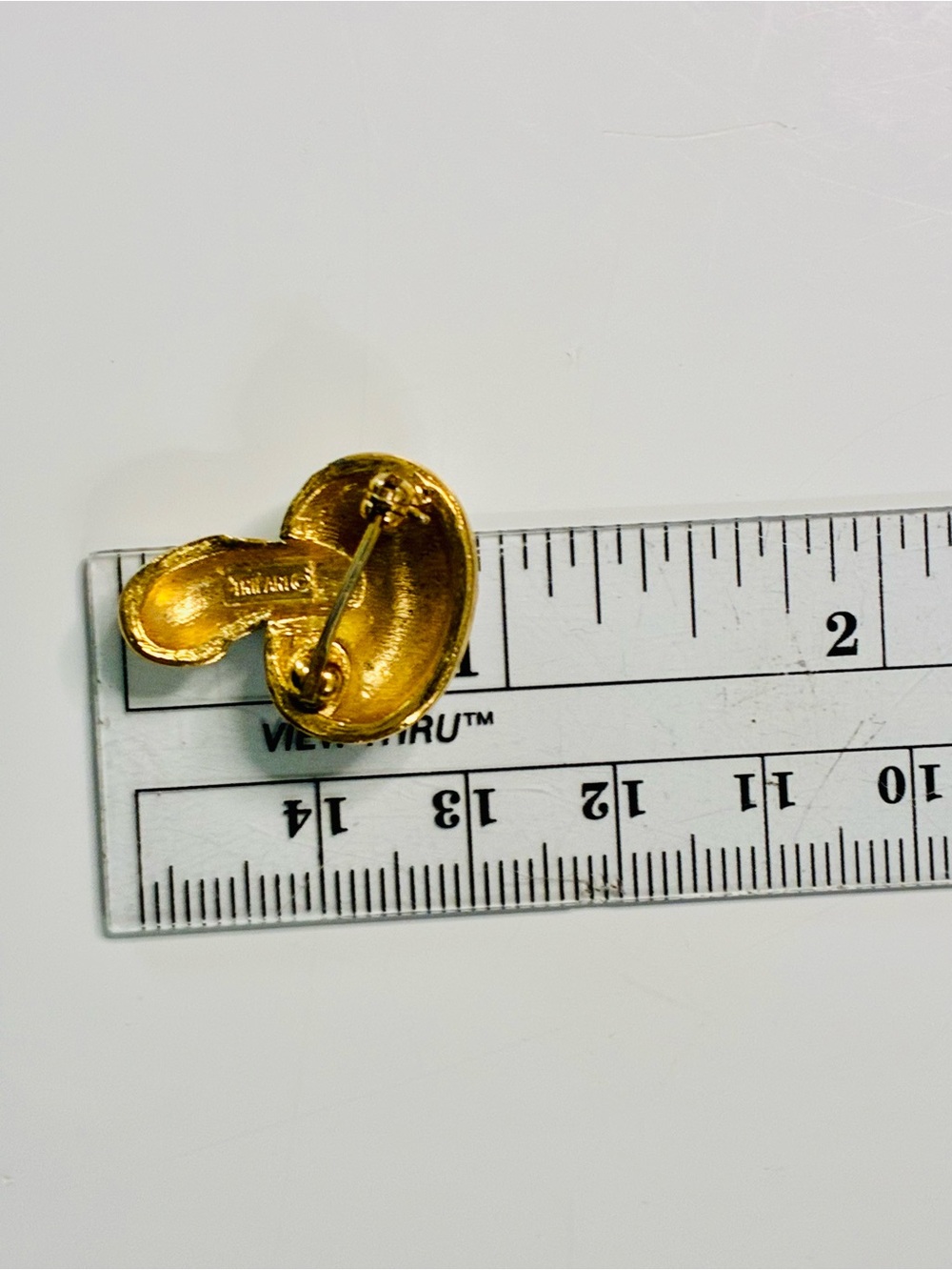 VTG White and Gold Mushroom Brooch Retro Tiny - Picture 11 of 13